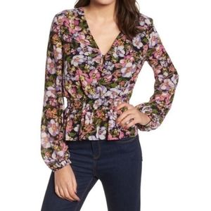 Wayf floral peplum blouse